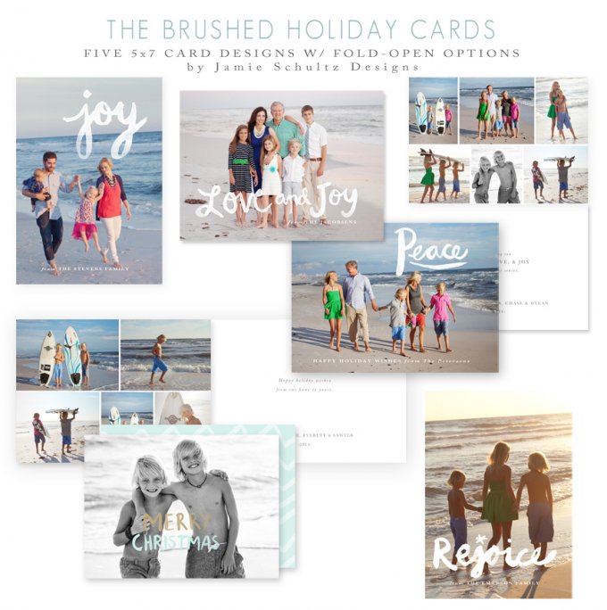 Brushed Holiday Card Templates by Jamie Schultz Designs