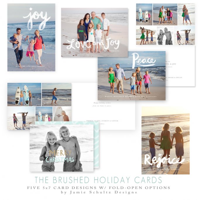 Brushed Holiday Cards by Jamie Schultz Designs