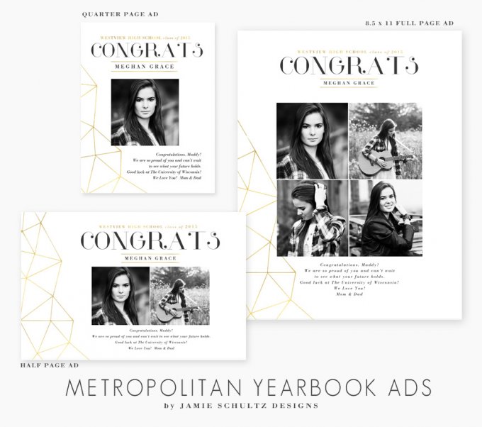 Metropolitan Yearbook Ad Templates
