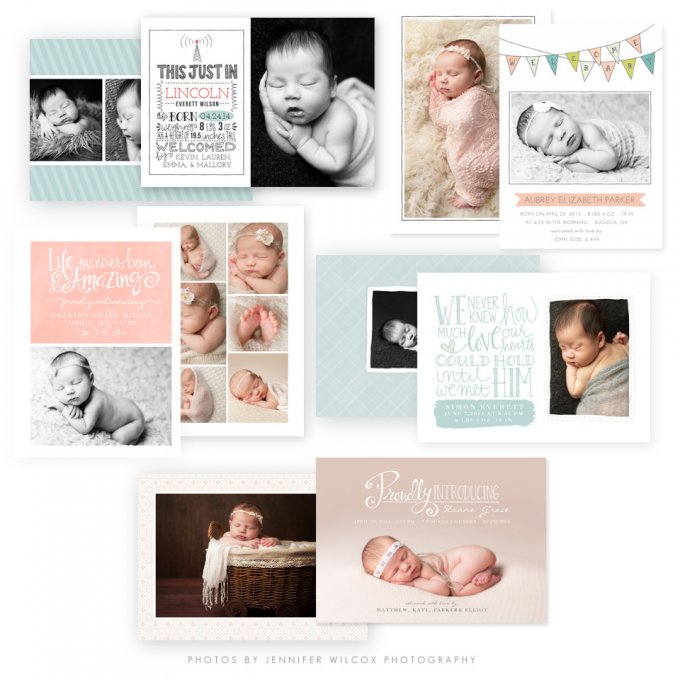Hand Lettered Birth Announcements by Jamie Schultz Designs