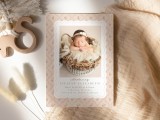 Trellis Blooms Birth Announcement 5x7 Canva Photoshop