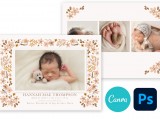 Baby Floral 5x7 Canva Photoshop Card